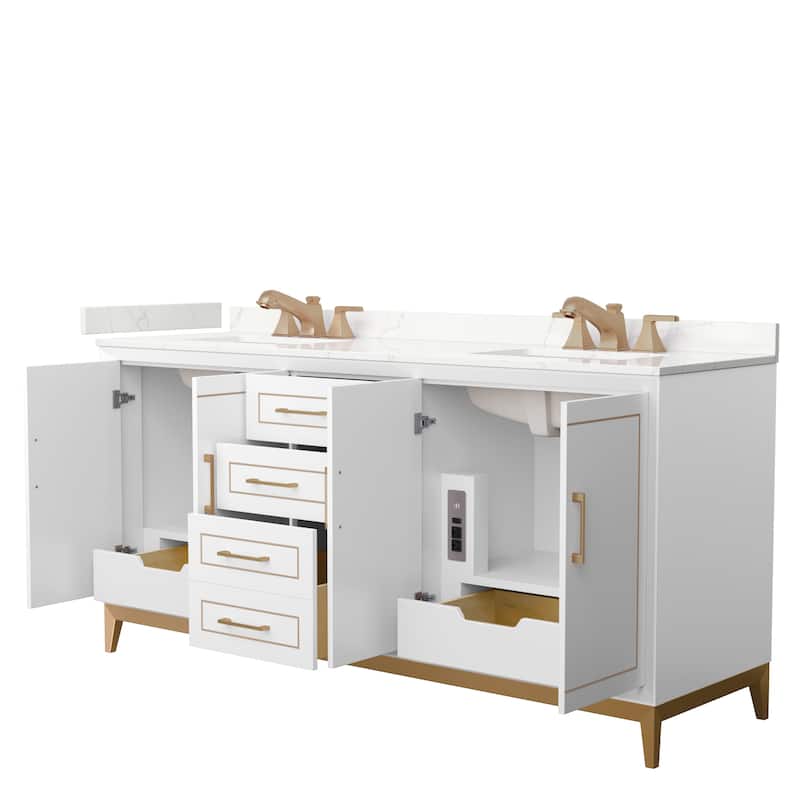 Marlena 72-inch Double Vanity, Quartz Top