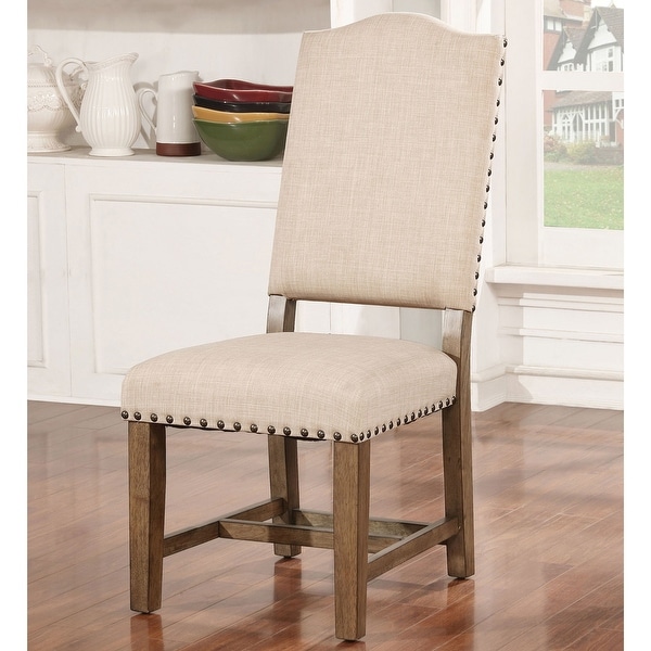 Furniture of America Dice Rustic Oak Solid Wood Side Chairs (Set of 2). Opens flyout.