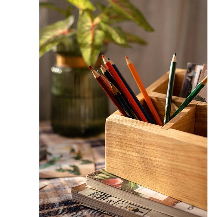 RusticReach Solid Wood Desktop Organizer Small Organizer