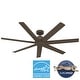 preview thumbnail 18 of 59, Hunter 60" Downtown Windmill Outdoor Ceiling Fan w/ Wall Control, Damp-Rated - Indoor-Outdoor, Industrial, Modern - ENERGY STAR!