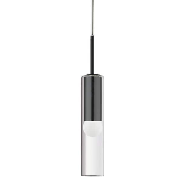 slide 2 of 3, 1 Light Incandescent Pendant, Matte Black with Clear Glass