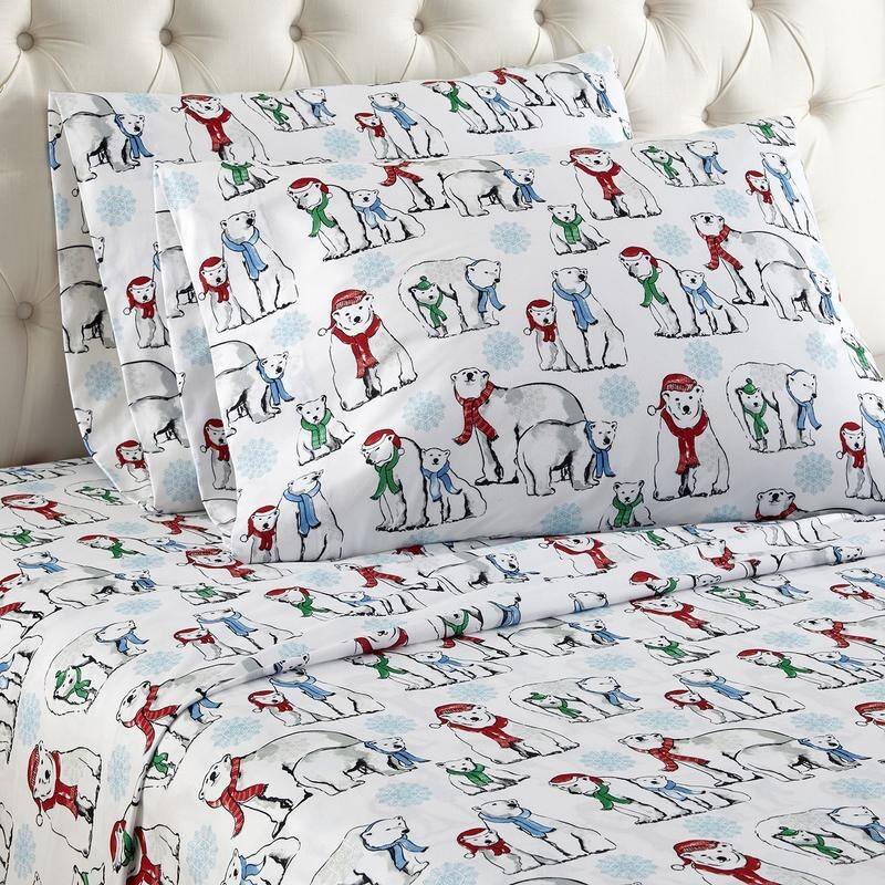 Shavel Micro Flannel® Patterned 4-piece Sheet Set - Twin - Polar Bears