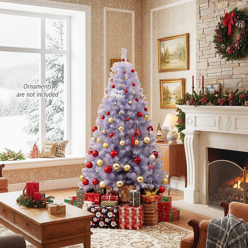 Costway 6.5 FT/7.5 FT Artificial Xmas Tree with 250/550 White LED - See Details