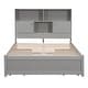 preview thumbnail 7 of 22, Full Size Platform Bed with Storage Headboard, Charging Station and 4-Drawers, Grey