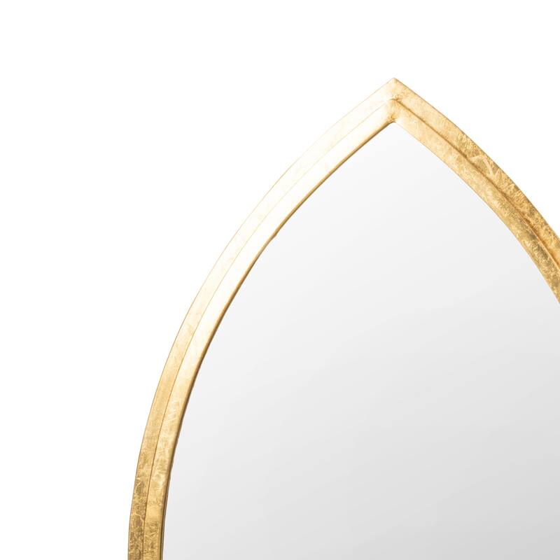Oval Shape Metal Frame Wall Mirror, Gold