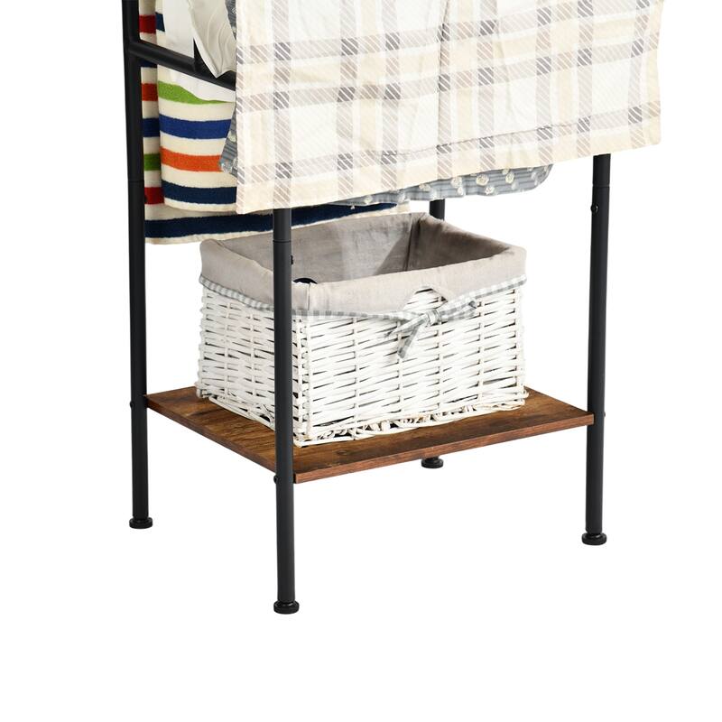 Homy Casa Bathroom Towel Rack with 3 Bars & Storage Shelf