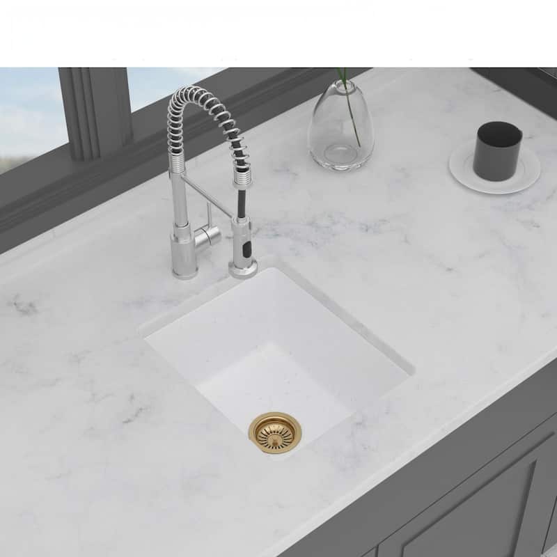 14.82" Undermount Single Bowl Quartz Kitchen Sink - 14.82'' x 17.55'' x 8.38''