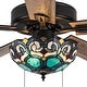 preview thumbnail 9 of 13, River of Goods Astrid Multicolored Oil-Rubbed Bronze and Stained Glass Tiffany-Style 3-Light 52-Inch Ceiling Fan