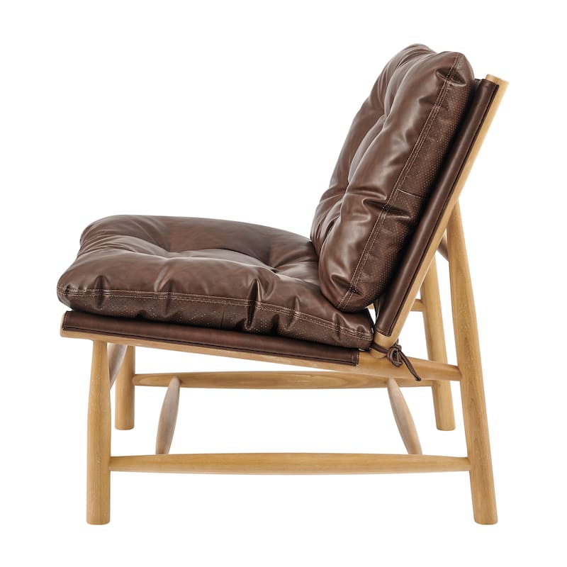 NPD Furniture Oswald Faux Leather Tufted Accent Chair