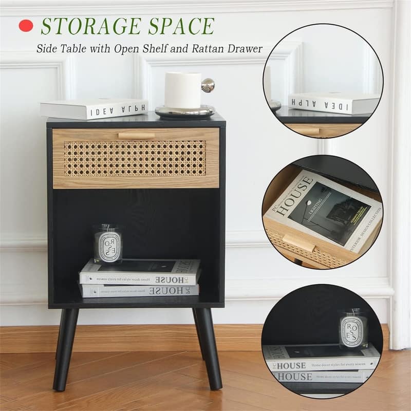 Modern Nightstand with Charging Station