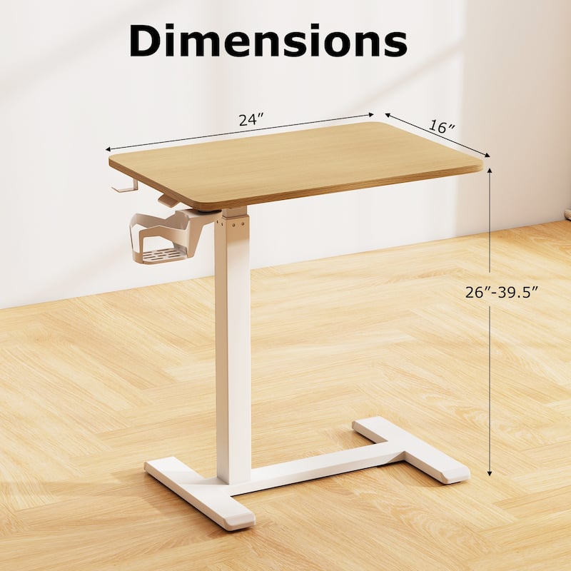 Engineered Wood Mobile Standing Desk with Adjustable Height