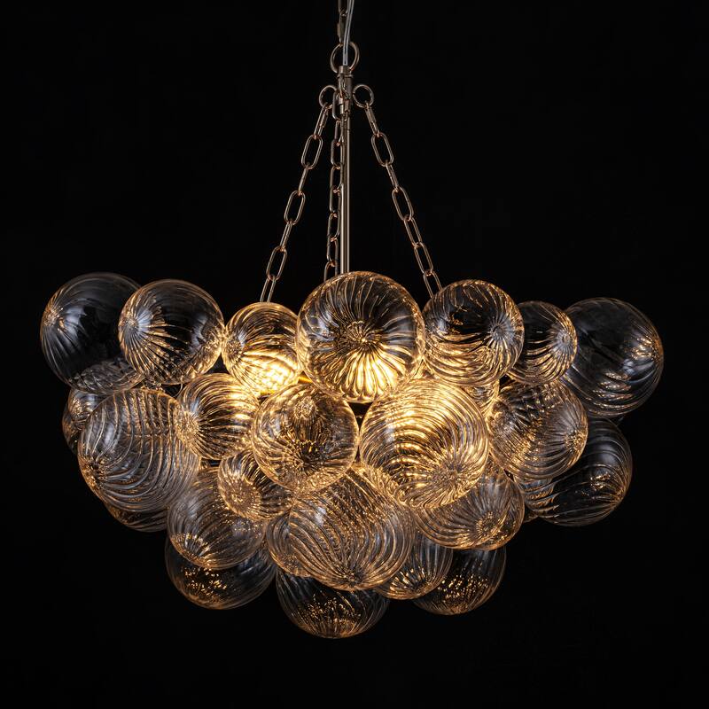 Starsky 6-Light Swirled Bubble Glass Globe chandelier