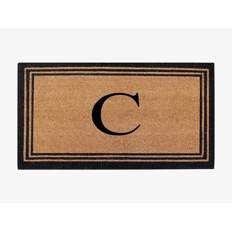 Pure Natural Coir Doormat with Heavy Duty PVC Backing,0.75 Inch Pile Height, Perfect for Outdoor Use - 18" X 30" - C