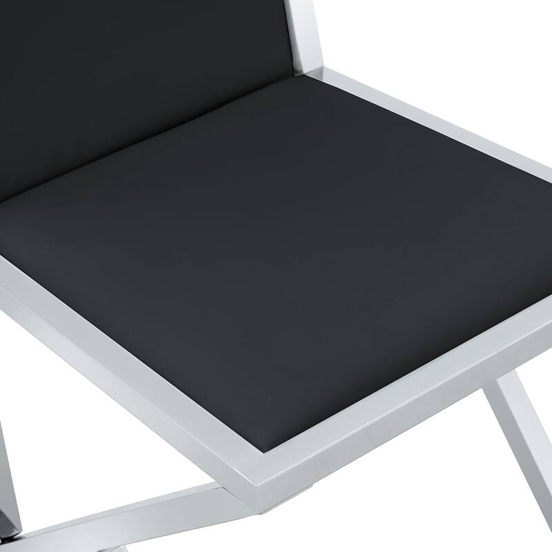 Set of 2, Metal Framed PU Dining Chairs: Ergonomic Design, A Simple And Luxurious Choice