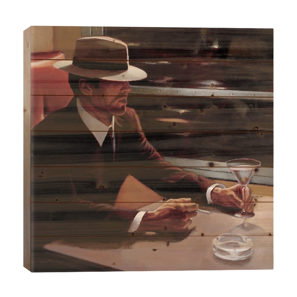 Dry Martini Crop I Print On Wood by Myles Sullivan - Multi-Color