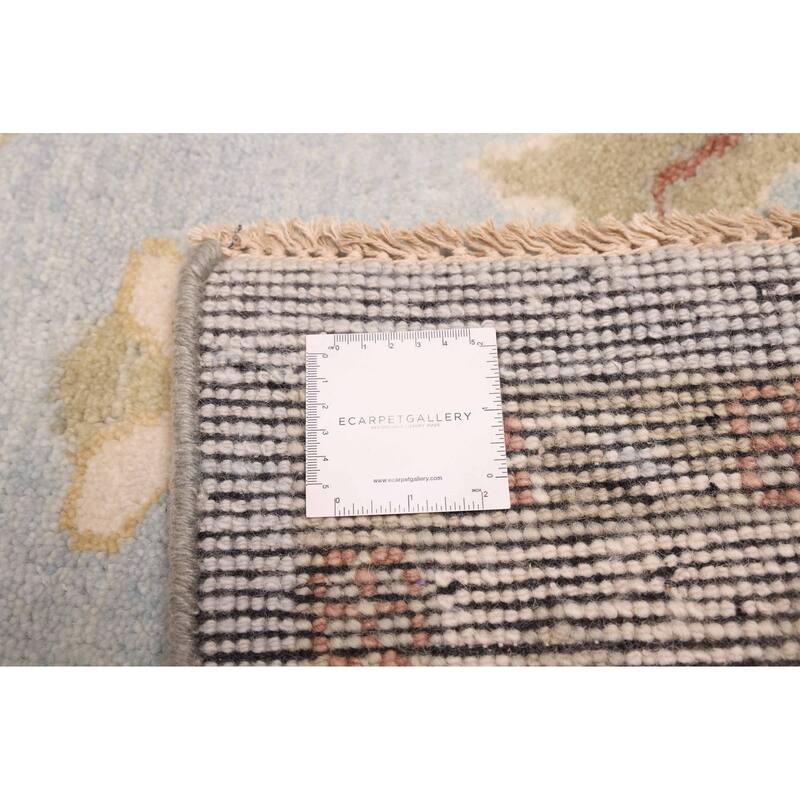 ECARPETGALLERY Hand-knotted Modern Oushak Light Blue Wool Rug - 7'11 x 9'11