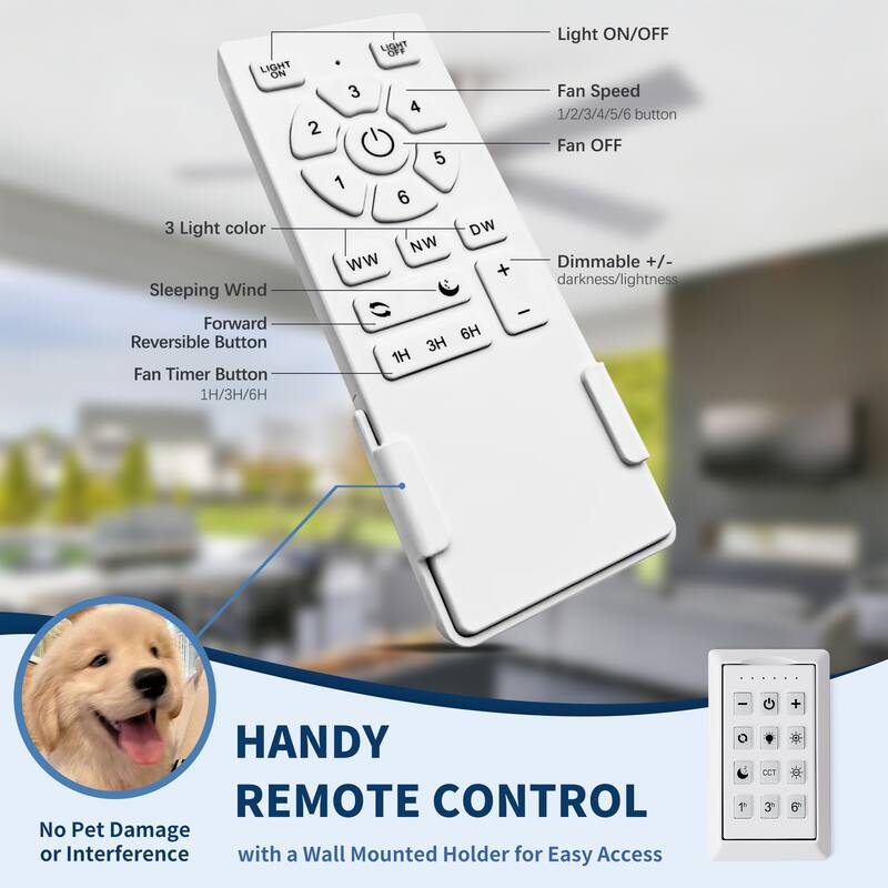 52" Modern Brushed Nickel Finish Reversible Quiet Motor Ceiling Fan with Light and Remote Control