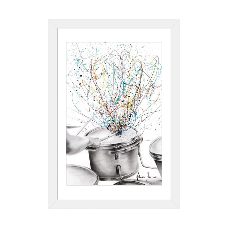 iCanvas "The Drum Solo" by Ashvin Harrison - White - 32x24x1