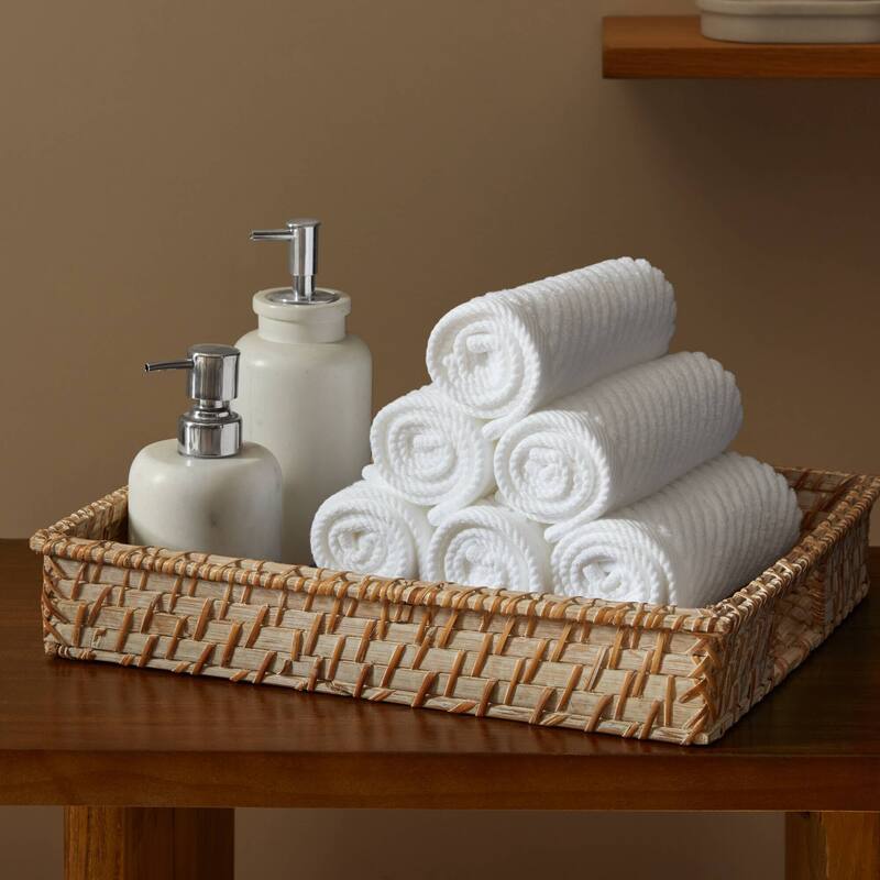 Madison Park Diagonal Ribbed Cotton Quick Dry Towel Set