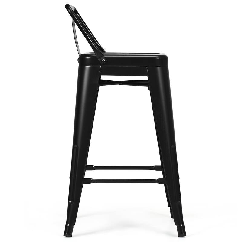 Costway Set of 4 Low Back Metal Counter Stool 24'' Seat Height - see details
