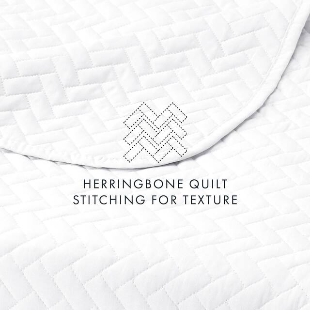 Soft Essentials Quilted Herringbone Coverlet Set