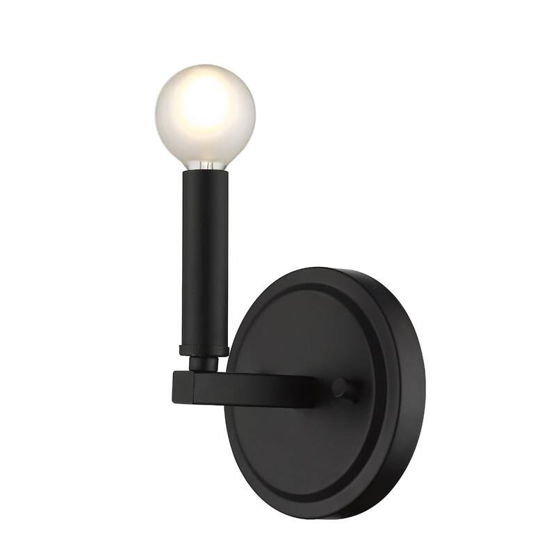 One Light Steel Wall Sconce Reversible Mount Ready - 4” x 5” x 6.63” (D x W x H)