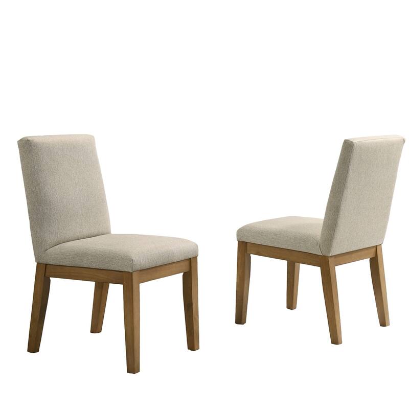 Modern Wood Dining Chair with Cushioned Seat（Set of 2） - N/A