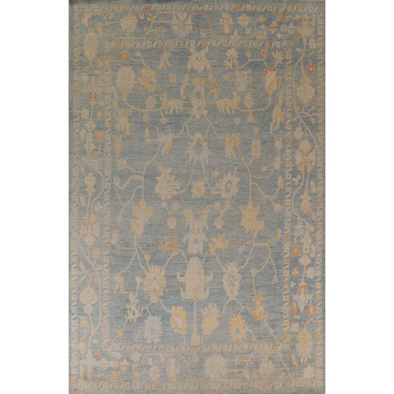 Floral / Medallion Oushak Turkish Rug Handmade Wool Carpet - 8'10"x 12'0"