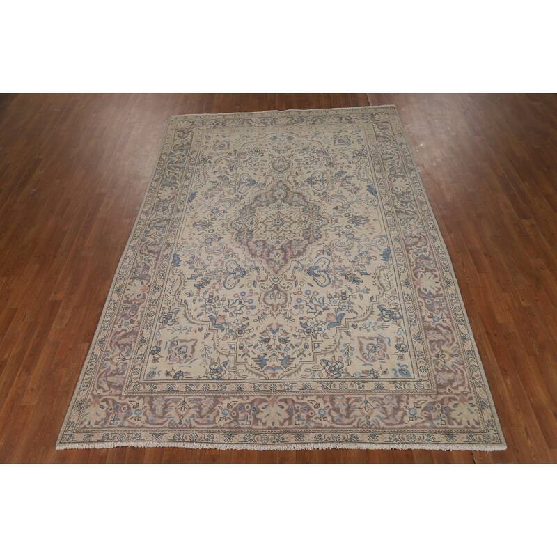 Tabriz Persian Area Rug Hand-Knotted Oriental Wool Carpet - 6'8"x 9'7"