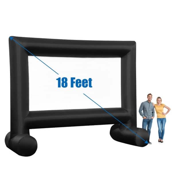 slide 2 of 6, Inflatable Outdoor Movie Projector Screen with Blower and Carrying Bag-18' - 15' x 5' x 11.5' (L x W x H)