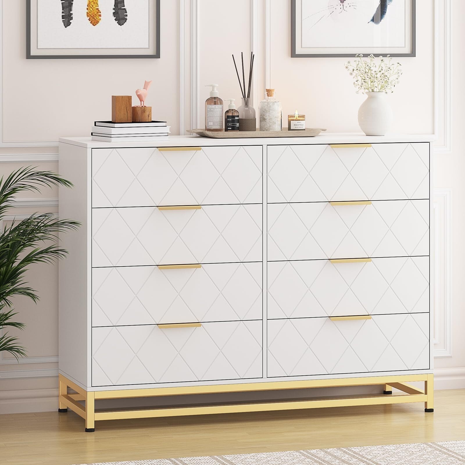 Deep white shop dresser