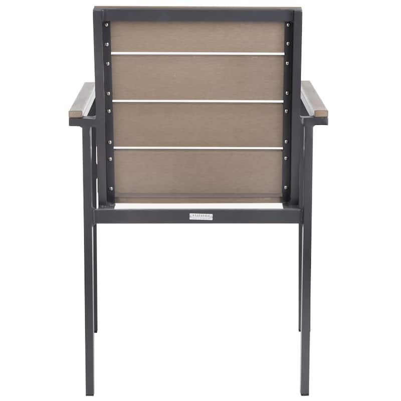 SAFAVIEH Outdoor Kennedi Chair - Taupe (Set of 2) - 23Wx22Dx33H