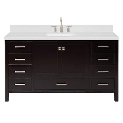 Ariel A060SCQRVO Cambridge 60" Free Standing Single Basin Vanity Set