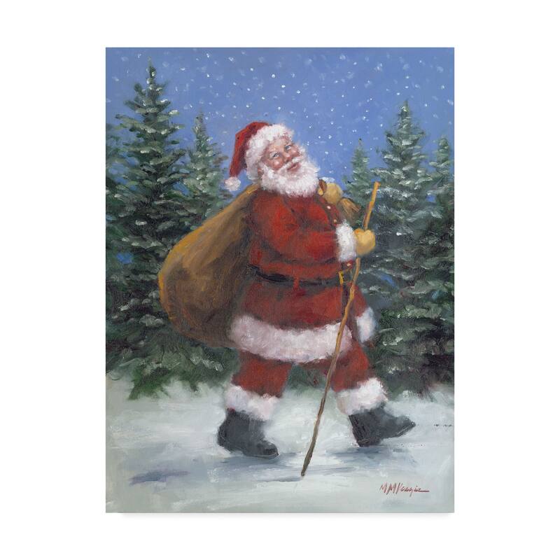 Mary Miller Veazie 'Walking Santa' Canvas Art