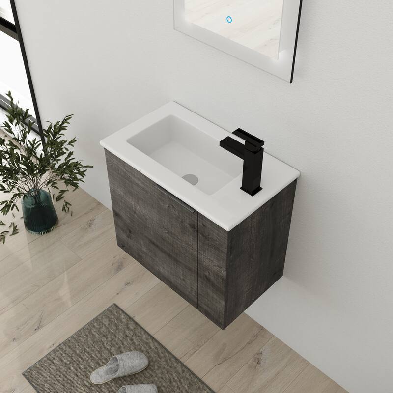 Bathroom Vanity With Sink In 22 Inch, Floating Bathroom Vanity With Soft Close Door