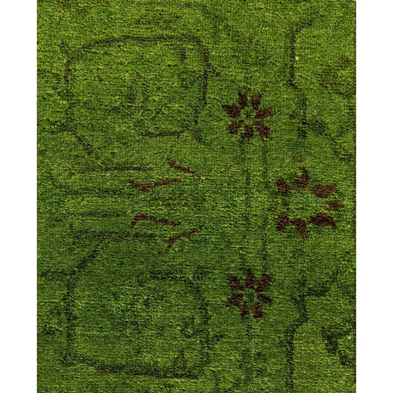Overdyed One-of-a-Kind Hand-Knotted Area Rug - Green - 4' 2" x 6' 2"