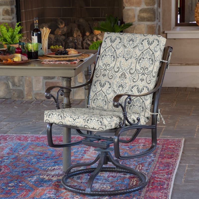ARDEN Aurora Damask Outdoor Dining Chair Cushion