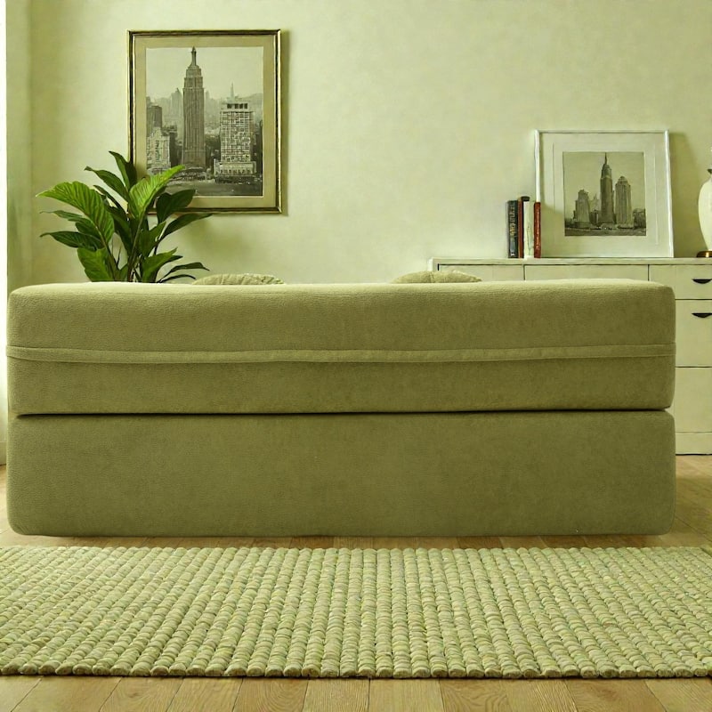 2 in 1 Folding Sofa Bed with Pillow, Twin Sleeper Floor Couch Futon Loveseat, No Assembly Required