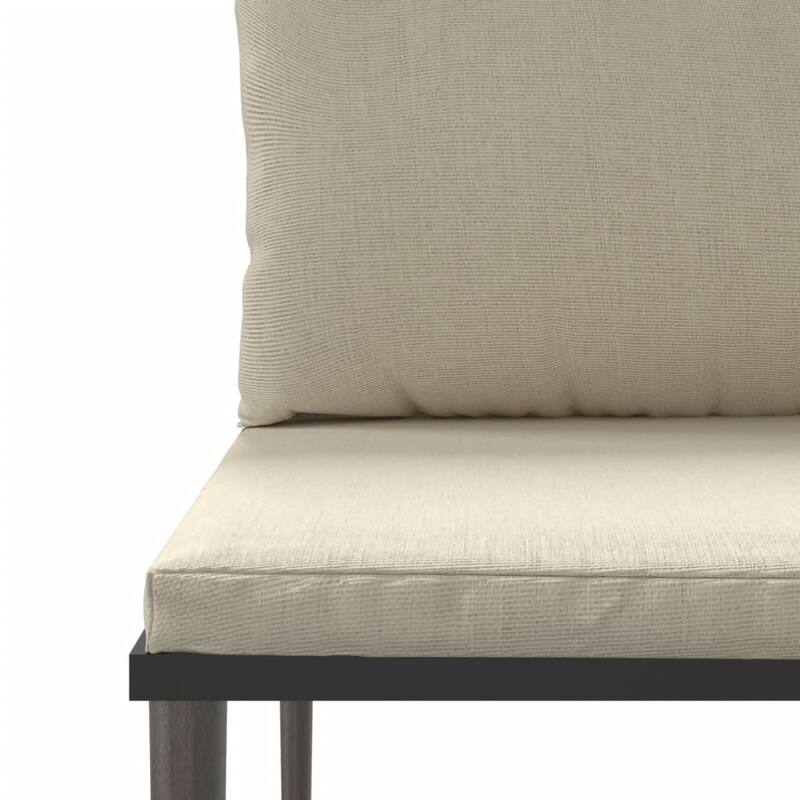 vidaXL 6 Piece Patio Lounge Set with Cushions Gray Poly Rattan