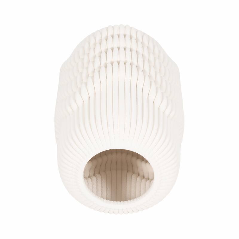 Porcelain 3D Printed Textured Vase - Ivory/Beige