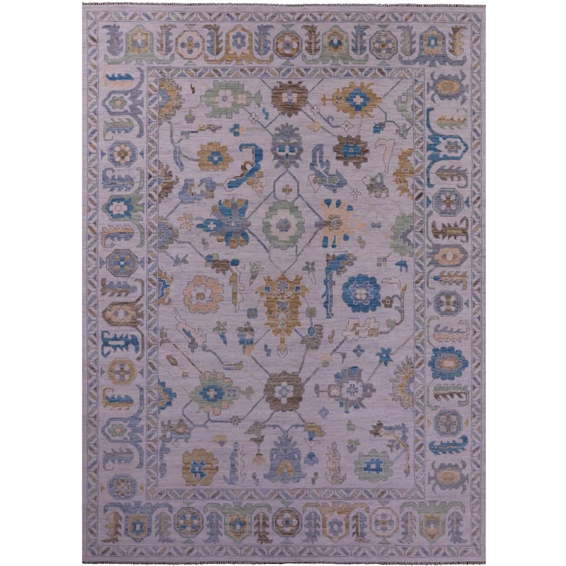 Golden Nile Grey Turkish Oushak Hand Knotted Wool Rug - 10' 3" X 14' 2"