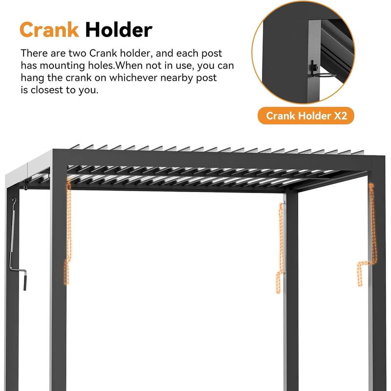 Modern Shade Louvered Pergola 10'x10' with USB Charging Port Deck, Adjustable Waterproof Roof & Integrated Drainage,Black