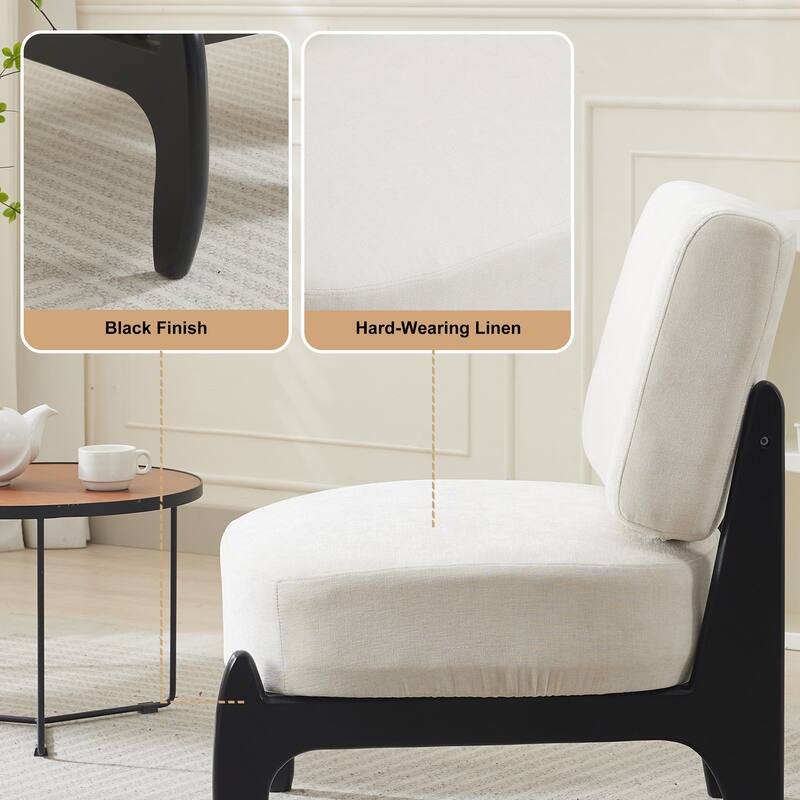 Modern Teddy Slipper Chair Armless Lounge Sofa
