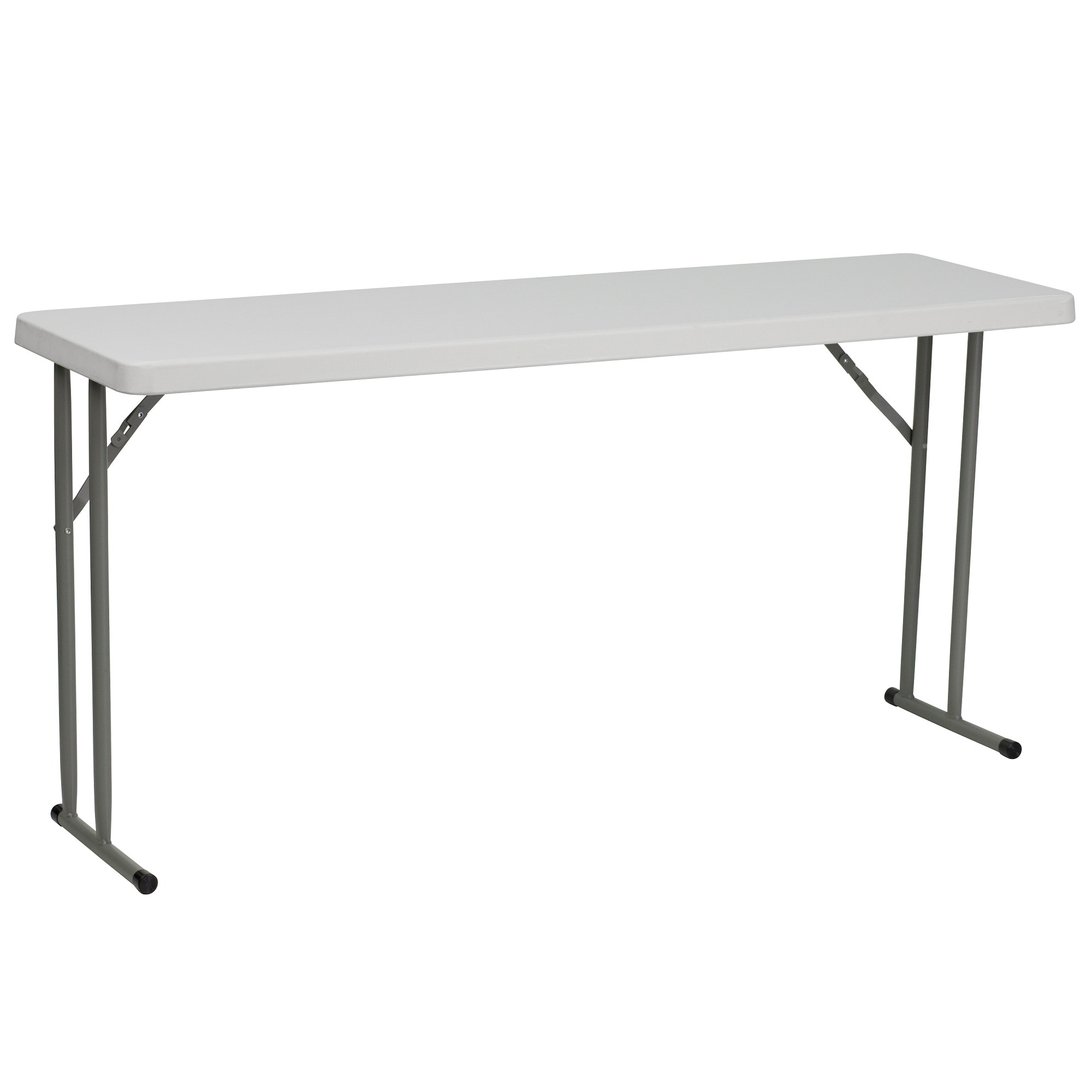 60" White and Gray Contemporary Rectangular Folding Table