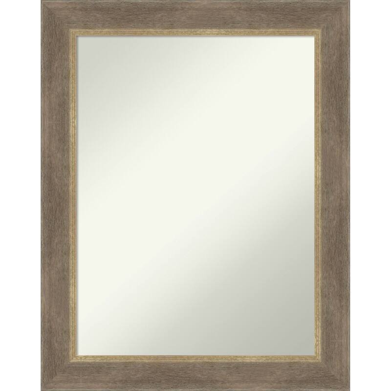 Driftwood Tan Non-Beveled Wood Framed Wall Mirror - Driftwood Tan