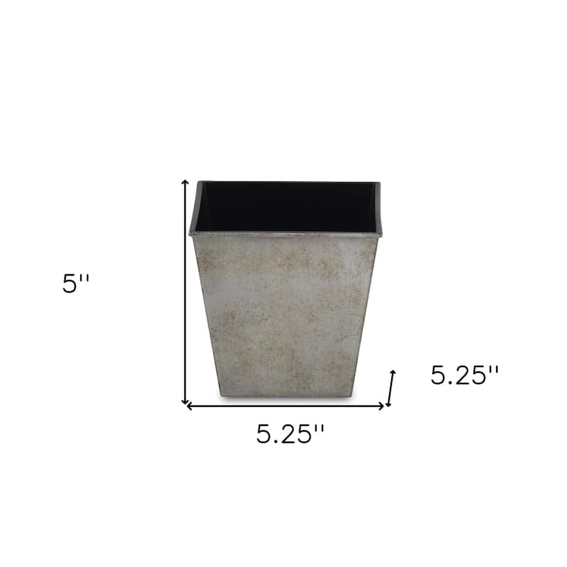 HomeRoots 5" Gray Recycled Plastic Indoor Outdoor Rectangular Nursery Pot