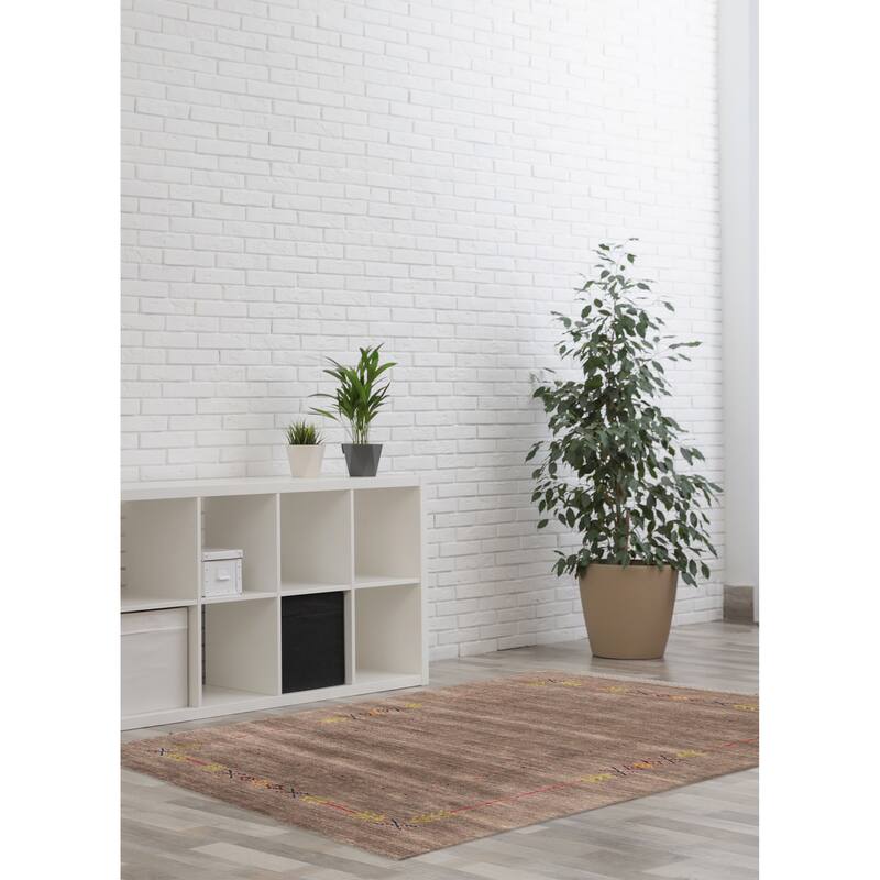 ECARPETGALLERY Hand Loomed Kashkuli Gabbeh Grey Wool Rug - 3'10 x 5'9