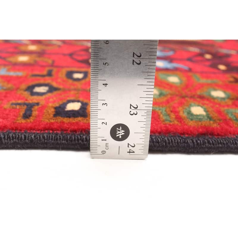 ECARPETGALLERY Hand-knotted Teimani Red Wool Rug - 2'9 x 4'5