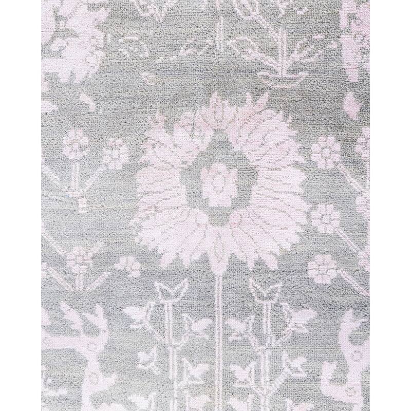Ikat One-of-a-Kind Hand-Knotted Area Rug, Gray - 8' 1" x 10' 4"