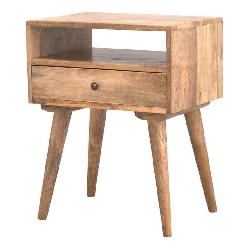Artisan Furniture Solid Wood Modern Nightstand with Open Slot